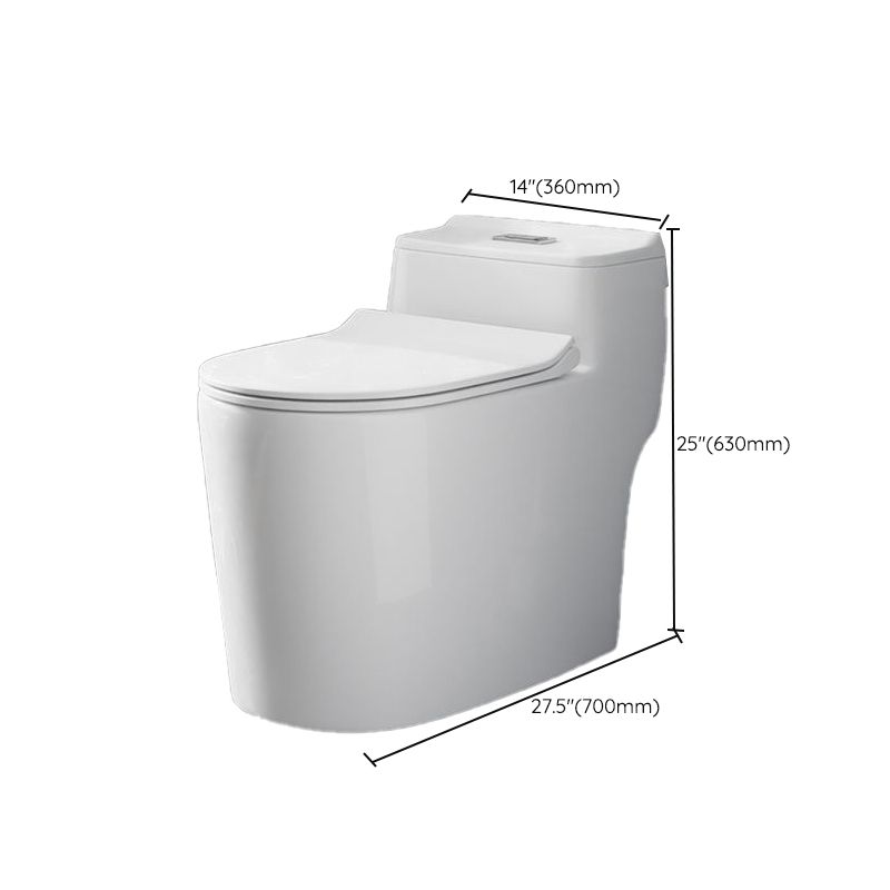 Contemporary Floor Mount Flush Toilet White Toilet Bowl for Washroom