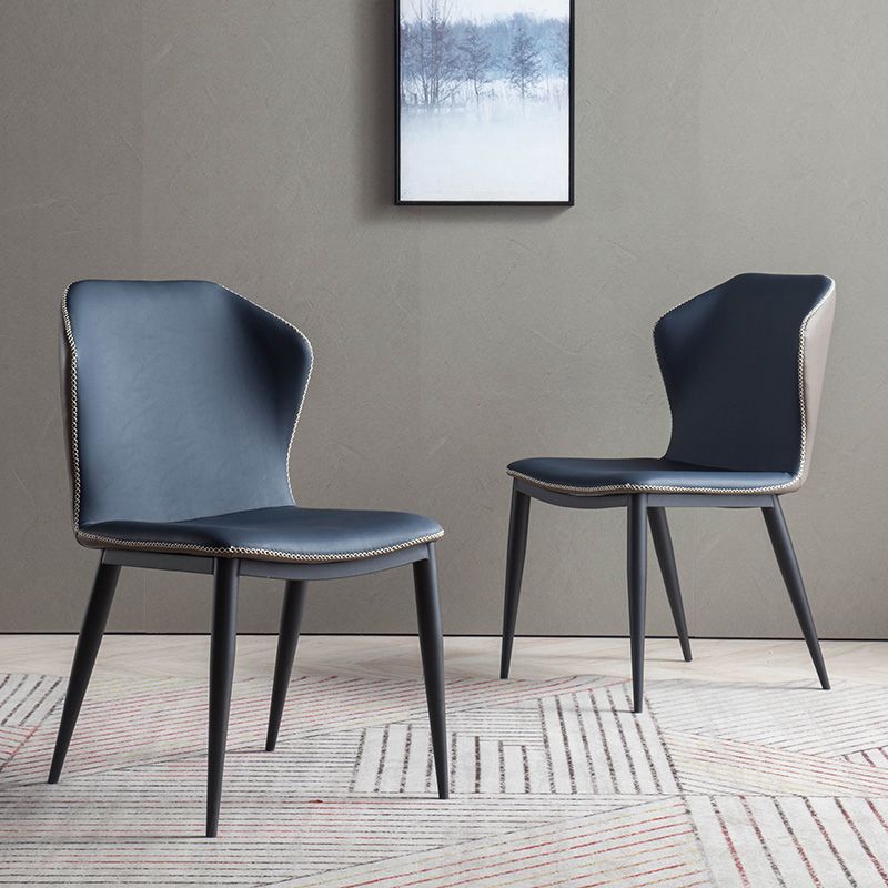 Metal Contemporary Dining Room Chairs Metallic Finish Wingback Side Chair