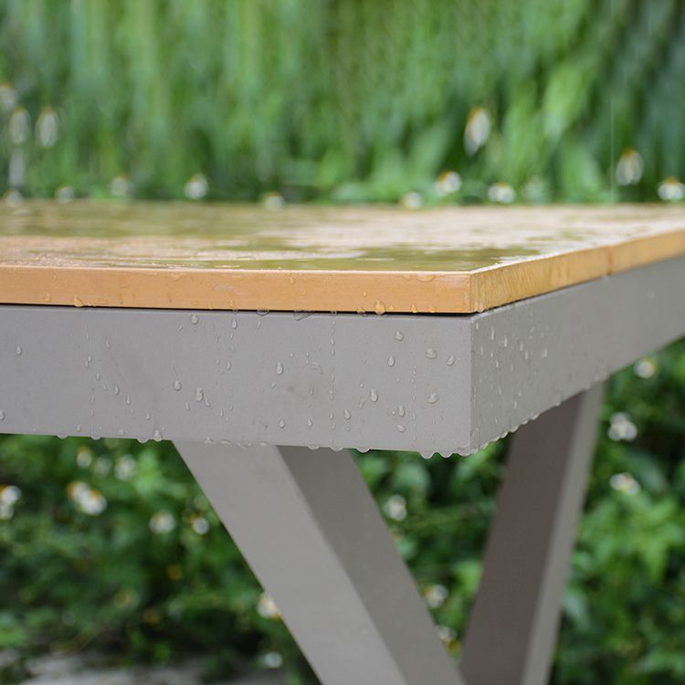 Brown Faux Wood Boho Dining Table Set 1/2/5/7 Pcs Rattan Dining Set