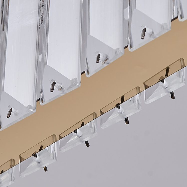 Iluminación lineal lineal de 2 luces Luces de isla de cristal contemporánea en oro