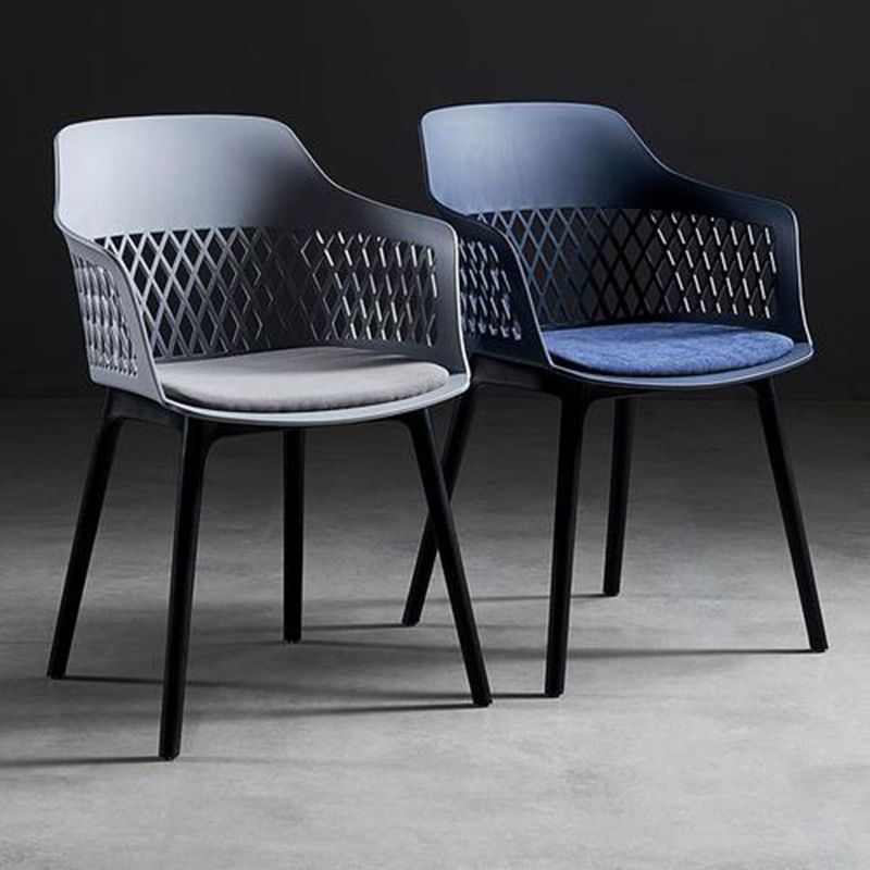 Sillón de metal contemporáneo para interiores y exteriores, sillón con respaldo abierto