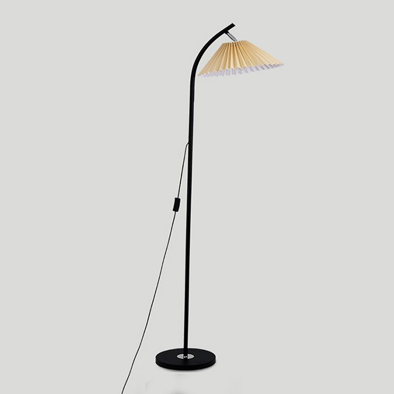 1 Light Cone-Shaped Floor Lamps Modernism Fabric Floor Lamps for Bedroom