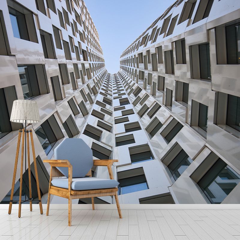 Urban Architecture Mural Wallpaper Moisture Resistant Wall Decor for Guest Room Decor