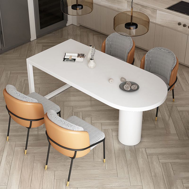 Free Form Sintered Stone Dining Table Modern Dining Table with Double Pedestal for Home