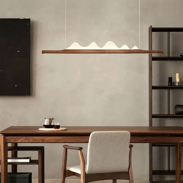 Idées d'éclairage à l'île LED moderne nordique lampe à lustre linéaire pour salle à manger