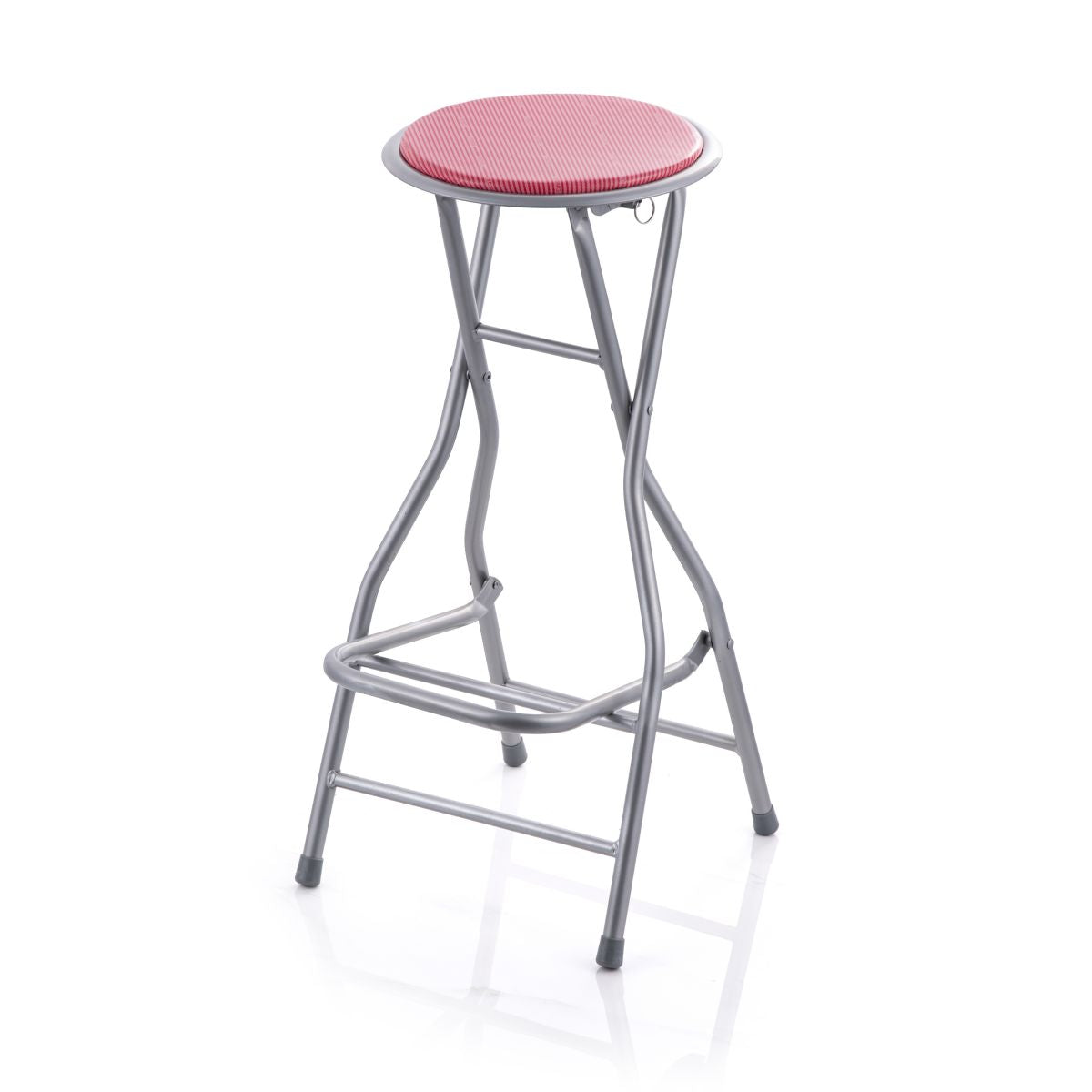 Modern Folding Armless Counter Stool Iron Cashier Bar Stool with Footrest