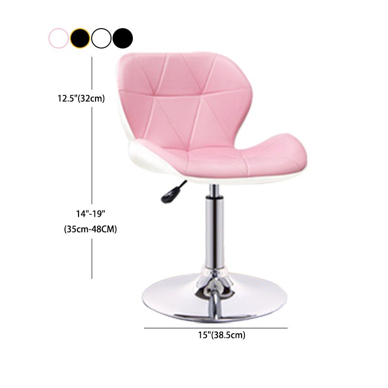 Scandinavian Metal Barstool Adjustable Low Back PU Leather stools in Matte Finish