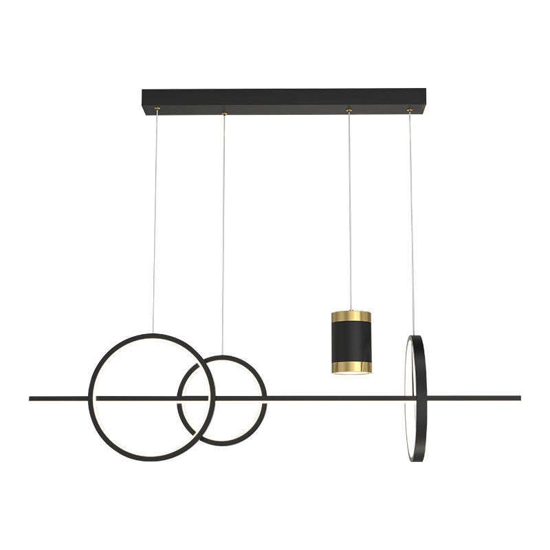 Modern Style Geometric Hanging Pendant Lights Metal 5 Light Pendant Light Fixtures