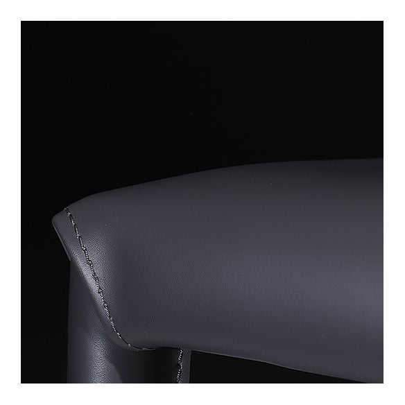 Silla de comedor de cuero moderna, silla lateral de metal sin brazos para uso doméstico