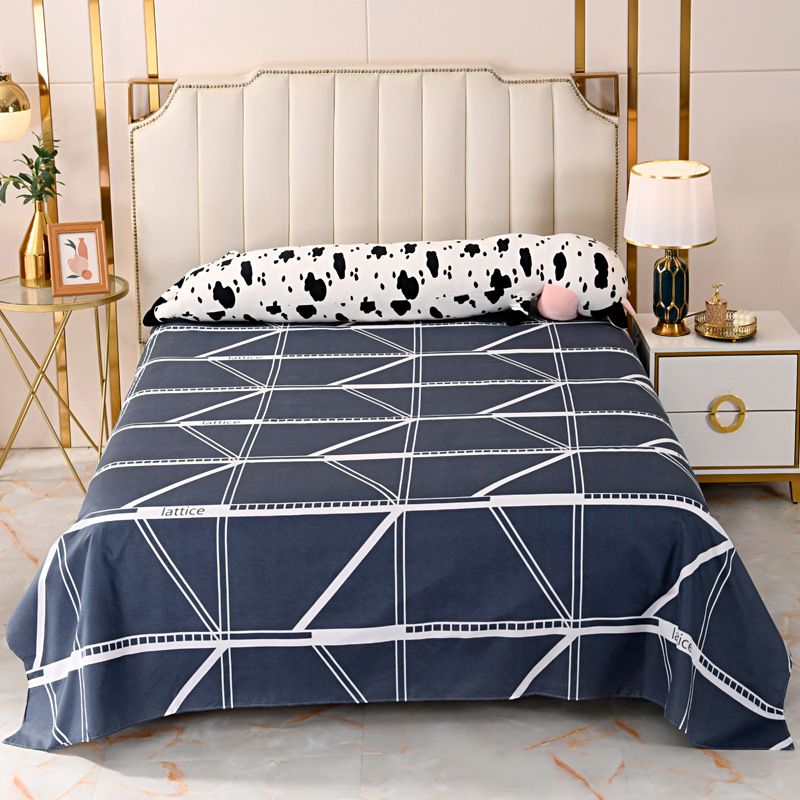 Floral and Striped Bed Sheet Polyester Queen and Twin Sheets Set