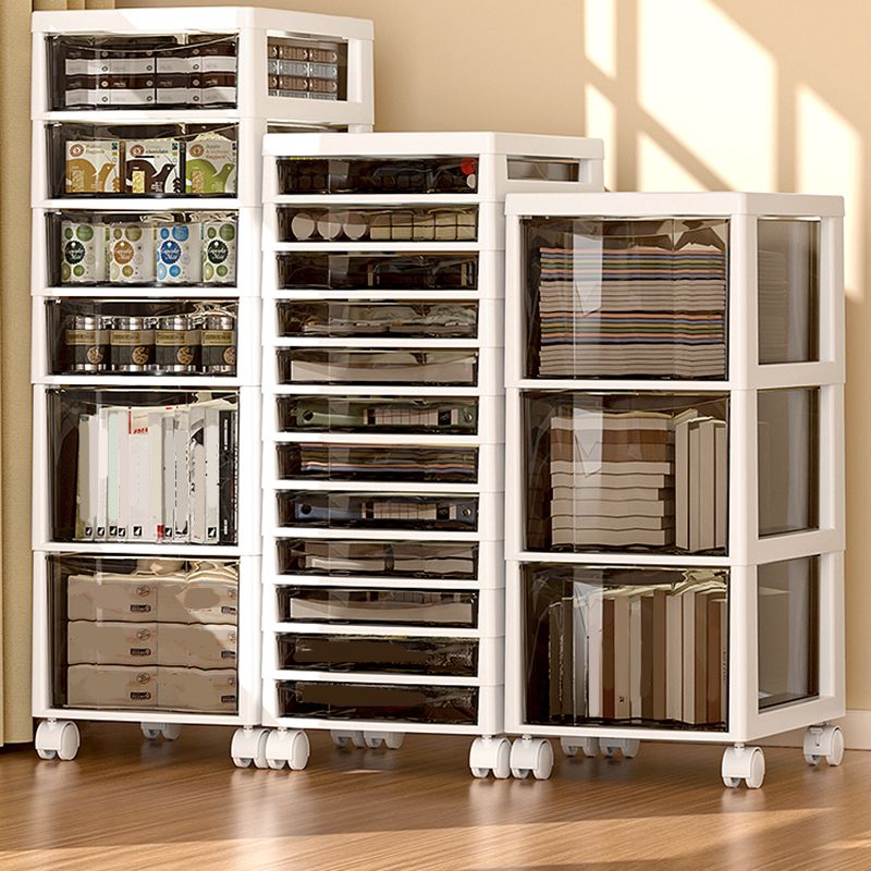 Vertical Transparent Filing Cabinet Modern Movable Plastic File Cabinet