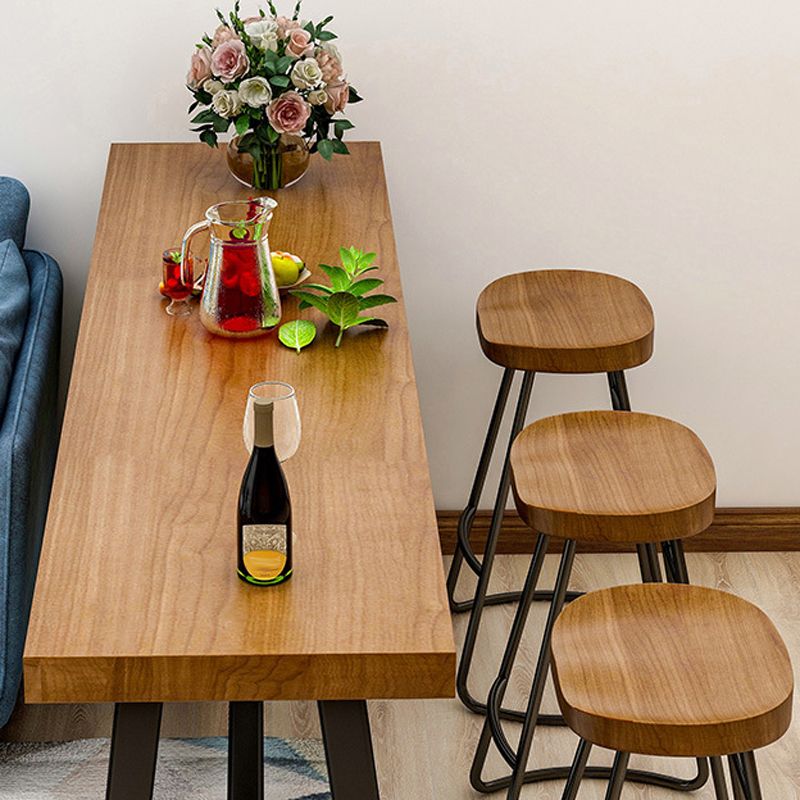 Modern Rectangular Pub Table Set 1/2/4/7 Pieces Wooden Counter Table for Dining Room