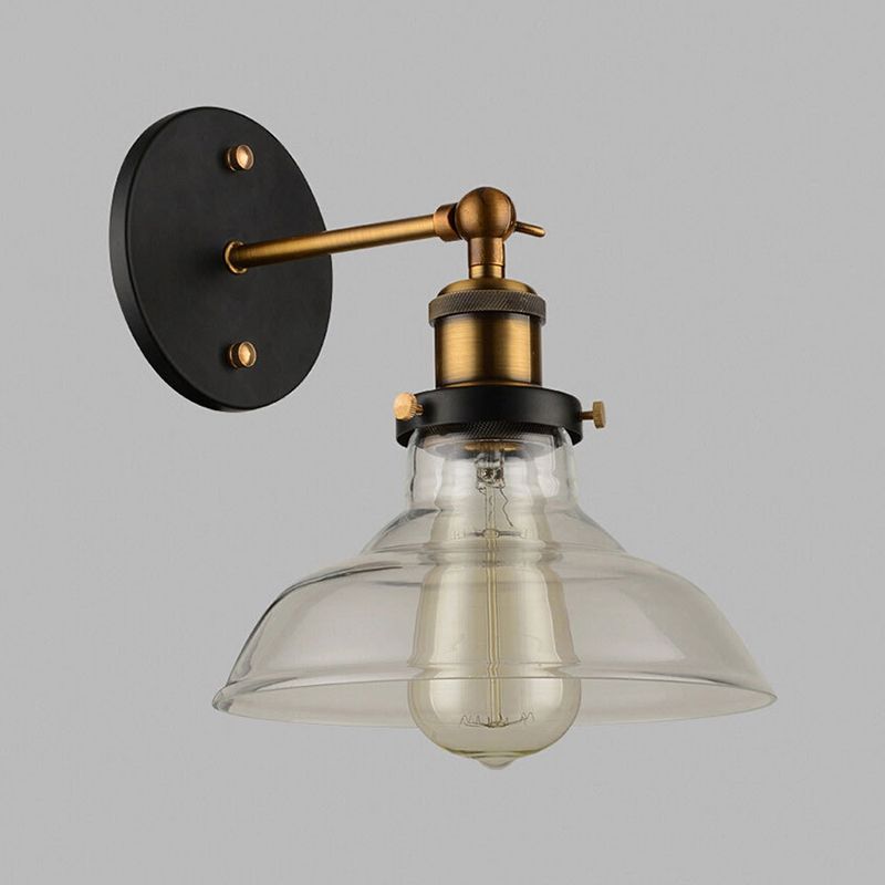 Geometrische Schatten Wandleuchte Industrial Style 1 Lichtglas Wandbeleuchtung in Schwarz