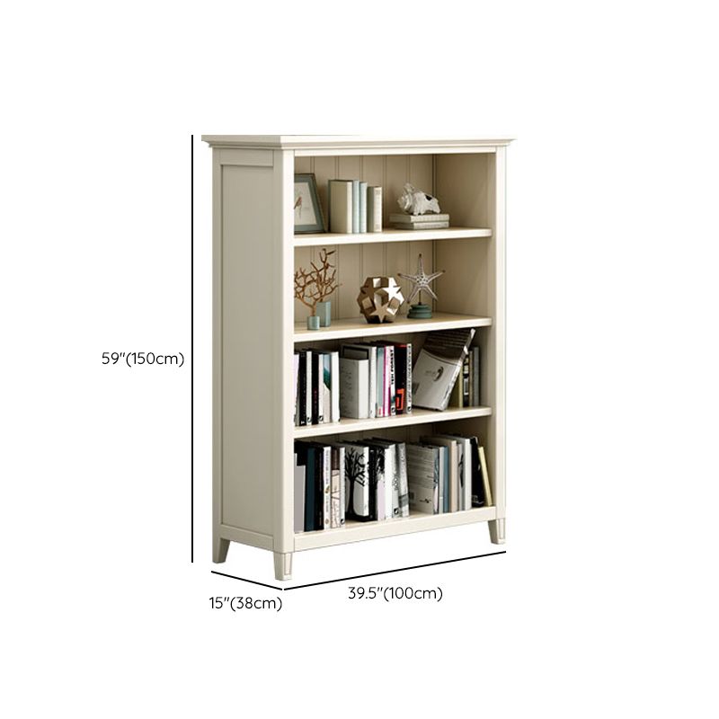 Scandinavian Closed Back Standard Bookshelf Wooden Bookcase in White