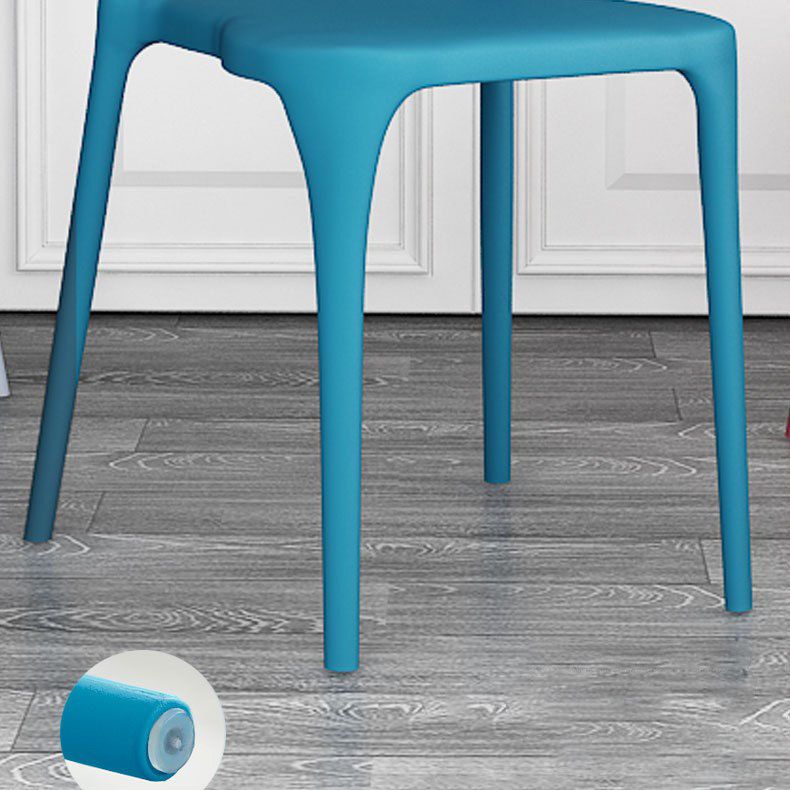 Open Back Dining Side Chair Contemporary Plastic Dining Armless Chair