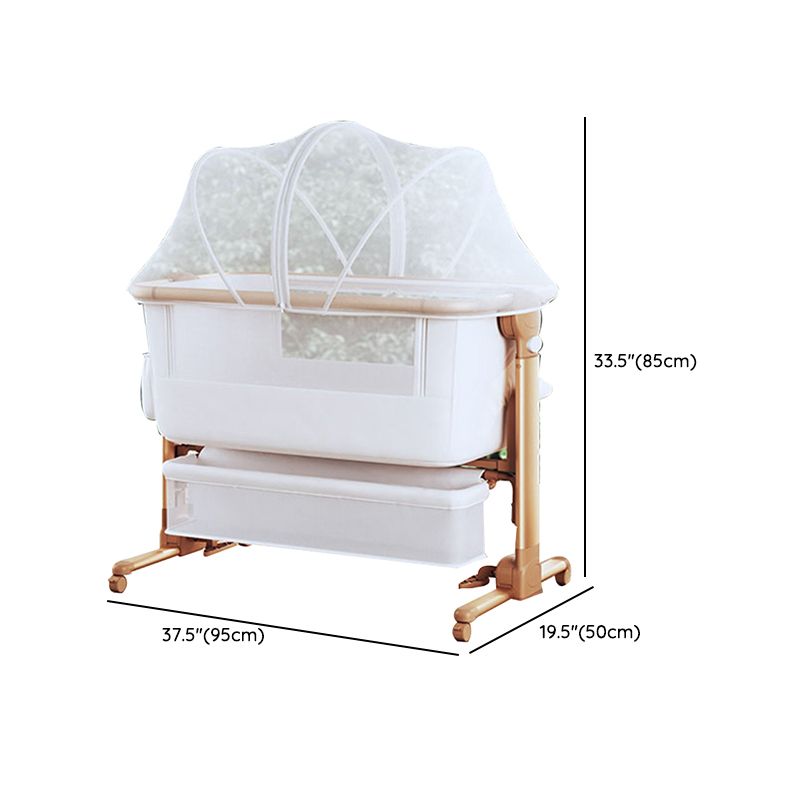 Height Adjustable Co-Sleeper & Bedside Bassinets Fabric Bassinet with Mattress