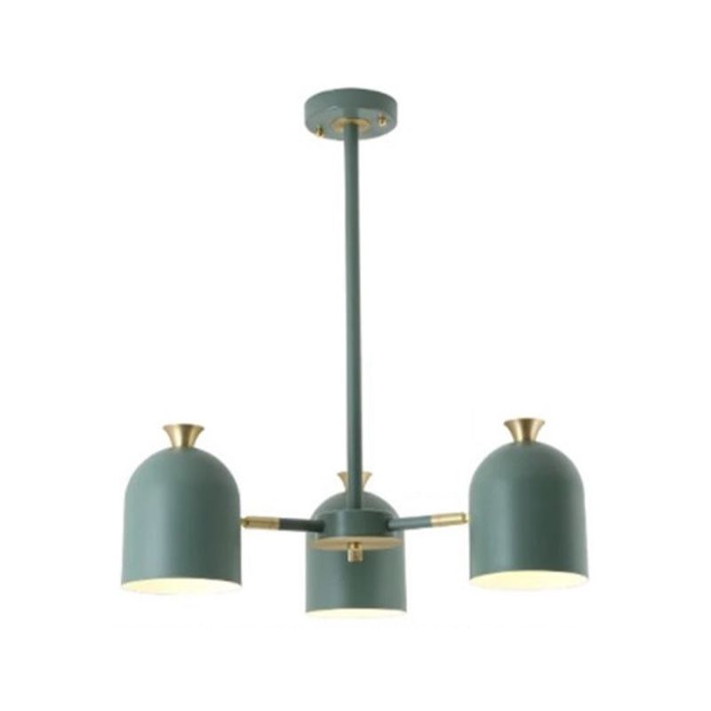 Simple Macron Chandelier Metal Multi Head Pendant Lighting Fixtures for Bedroom