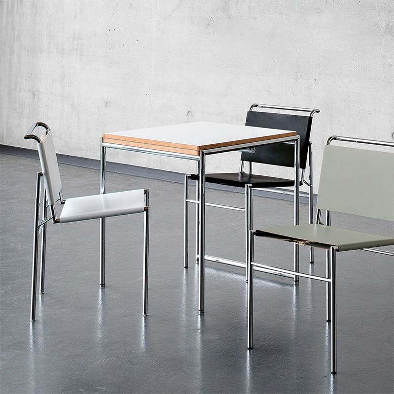 Contemporary Style Side Chair Metal Open Back Dining Room Chair for Indoor