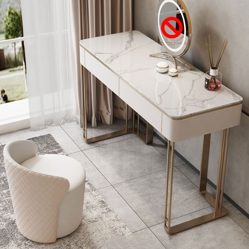 Modern Double Drawers Vanity Dressing Table Slate Makeup Vanity Set
