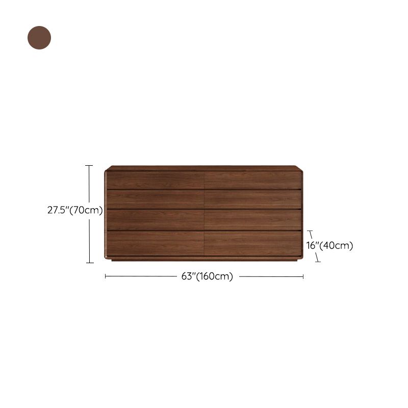 Wooden Chest in Brown Rectangle Accent Chest with 6 and 8 Drawers