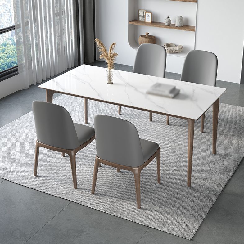 Modern Rectangle Sintered Stone Top Dining Set 1/2/3/4/5/7 Pieces Dining Table with Chairs