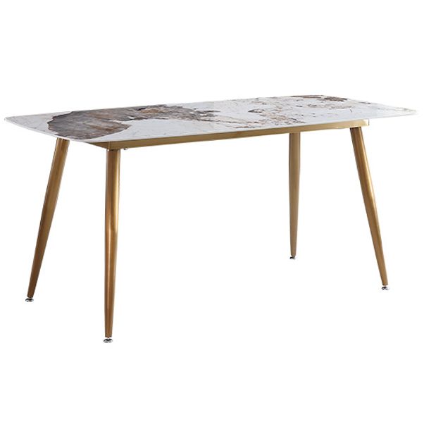 Mesa de comedor de piedra rectangular muebles de lujo tradicionales con 4 patas