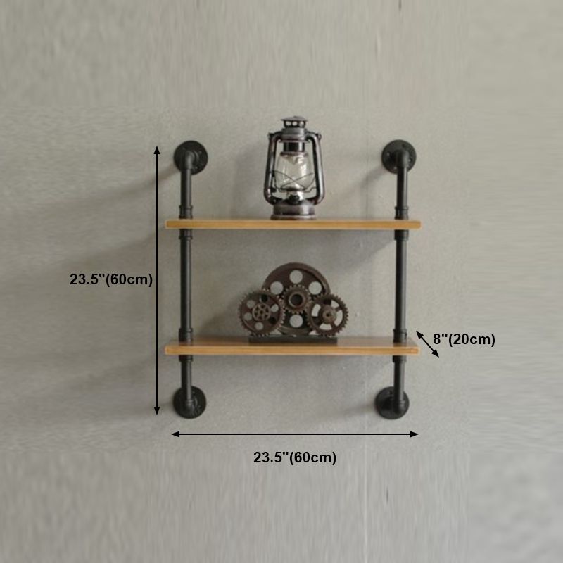 Wall Mounted Bookcase Industrial Metal Floating Shelf for Study Room