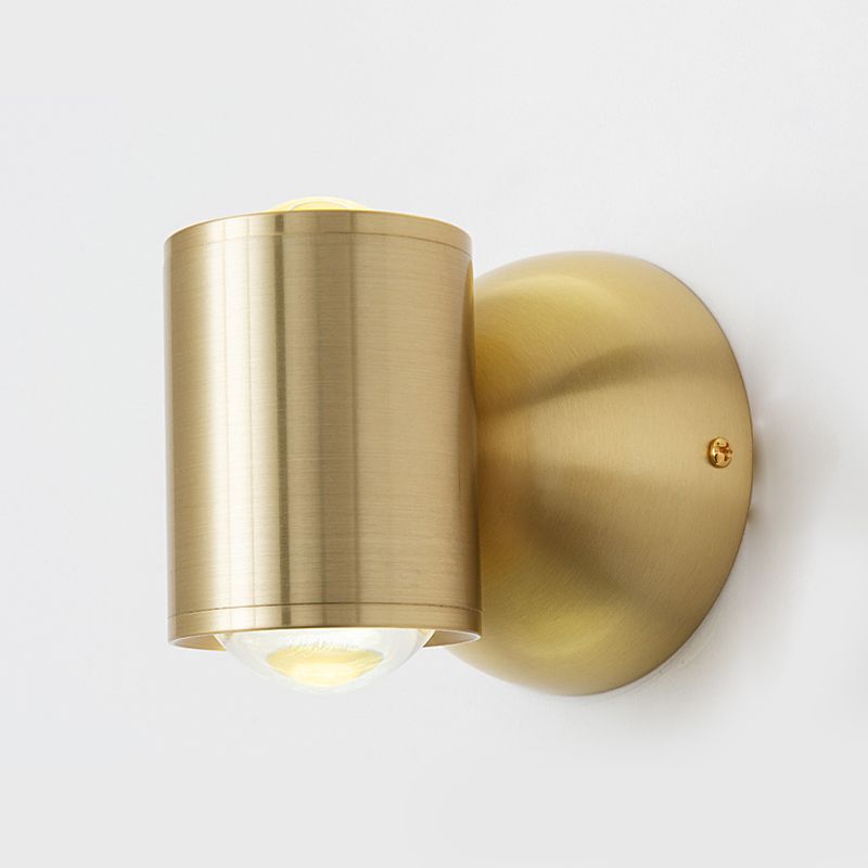 Nordic Style Brass Wall Light Geometric LED Wall Sconce in Gold for Bedroom