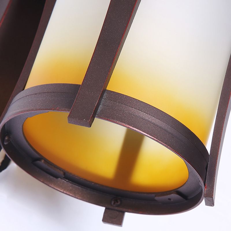 Half Cylinder Shape Glass Wall Lighting Industrial 1 Light Wall Mounted Light in Brown