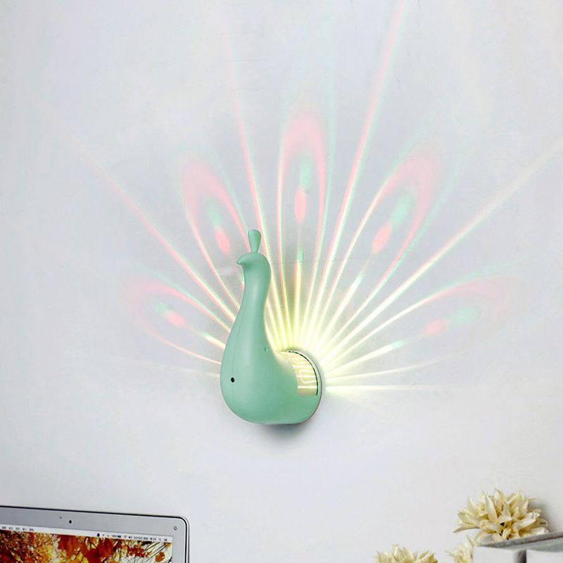 Creative Animal Peacock Night Light Energy Saving LED Wall Light for Hallway Child Bedroom