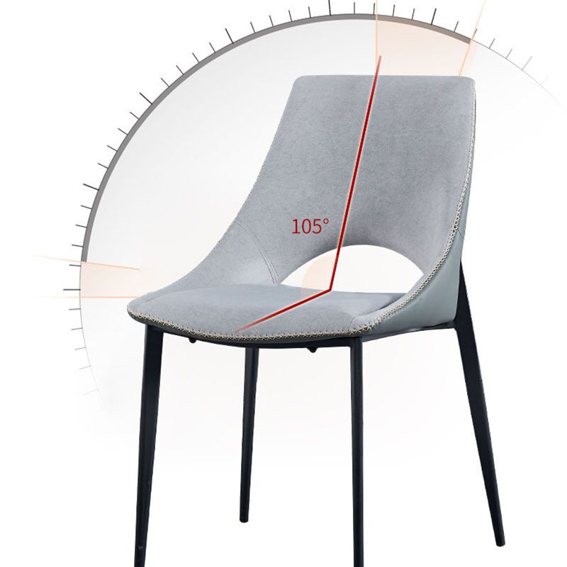 Silla de comedor tapizada con respaldo abierto de estilo moderno, sillas de comedor sin brazos