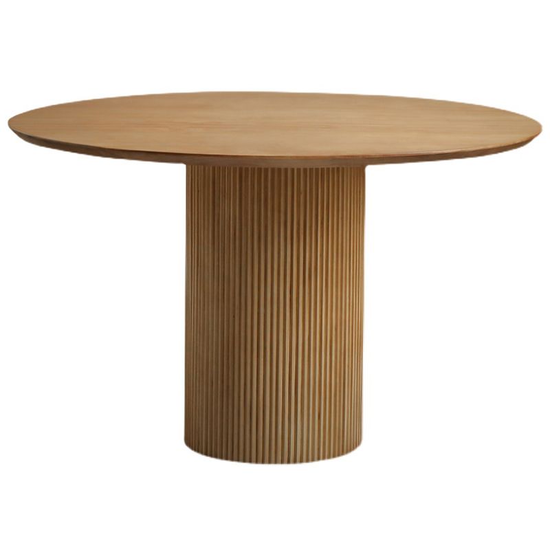Pine Solid Wood Pedestal Dinette Table Simplicity Dining Table Round for Home