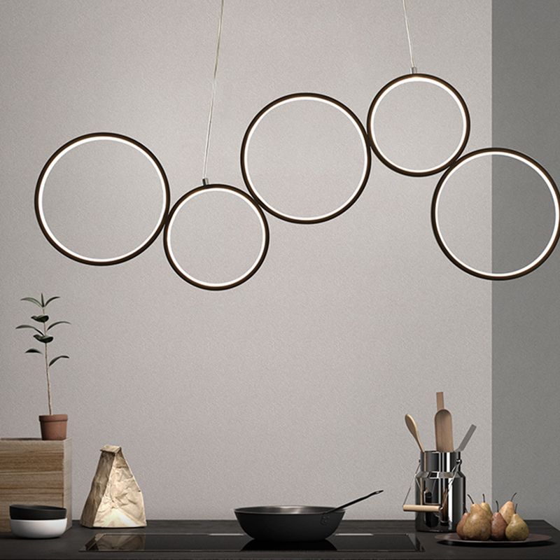 Circle Form Island Lichter moderner Metall 5-Licht-Inselbeleuchtung