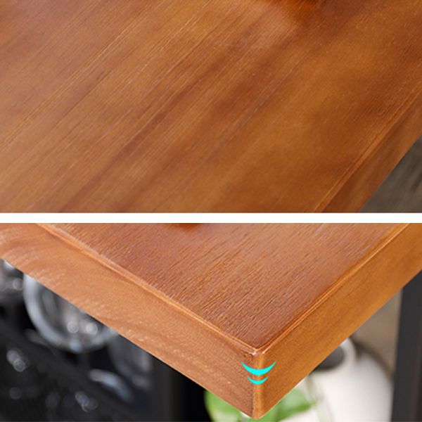 Modern Bar Table Set 1/7 Pieces Solid Wood Counter Table with Upholstered Stools