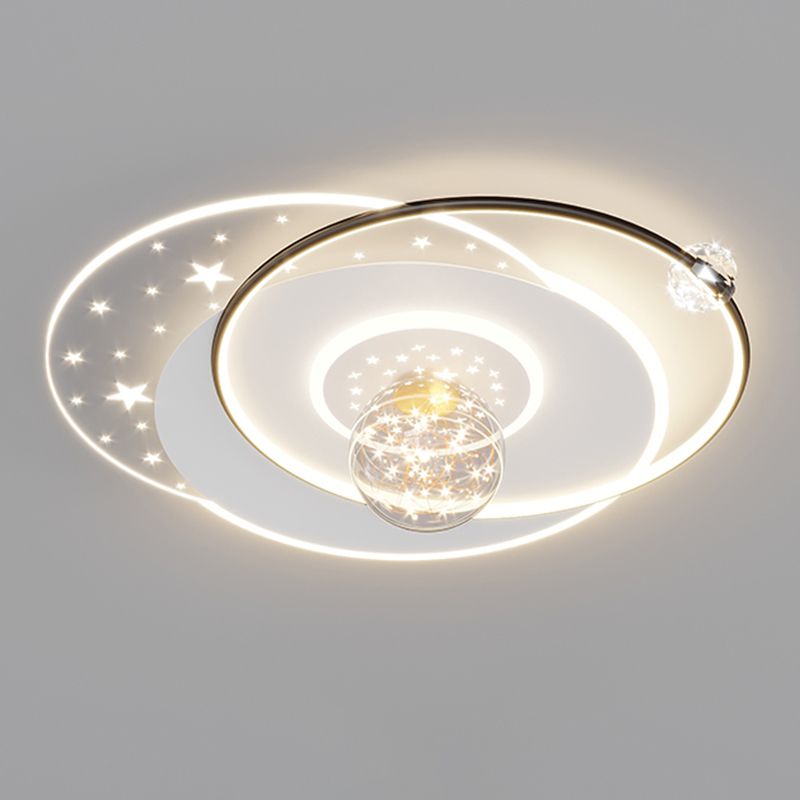 Geometric Shape Metal Flush Light Modern Style 5 Lights Flush Mount Fixture