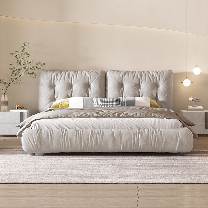 Modern Bed Frame Foam Standard Bed with Upholstered Headboard
