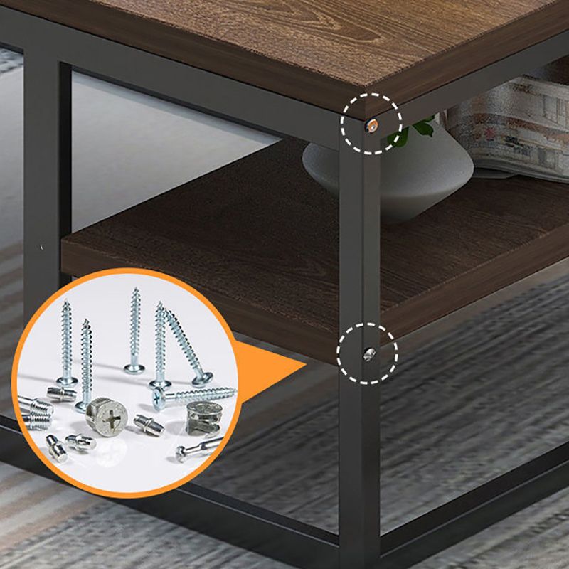 Solid Wood Coffee Table Rectangle Coffee Table for Living Room