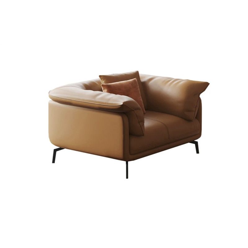 Pillow Armrest Latex Seat Imitation Leather & Leather Upholstered Rectangular Sofa