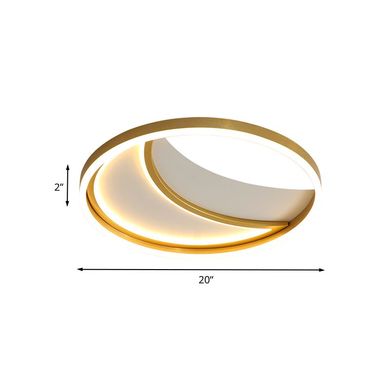 Moon Bedroom Ceiling Mounted Light Acrylic LED Creative Flush Mount Spotlight in Gold