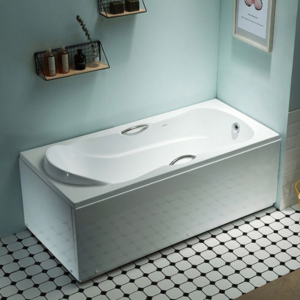 29.53" Wide Acrylic Bathtub Soaking Handles Included Bath in White