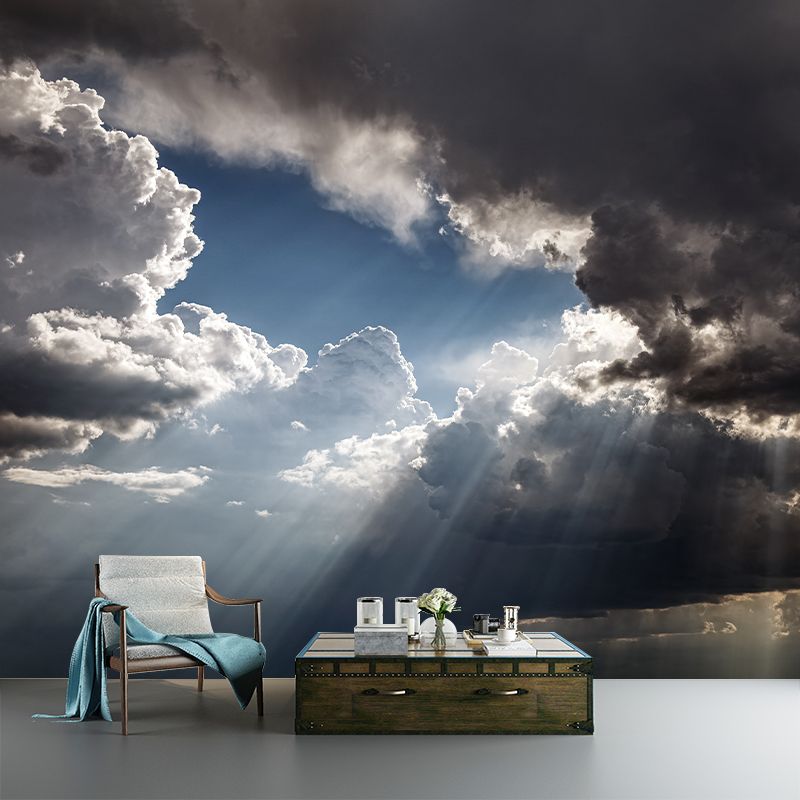 White Clounds Mural Wall Paper Home Decorations for Kitchen Livingroom Bedroom