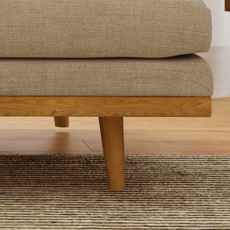 Modern 29.52" H Cotton Blend Wood Frame Recessed Arm Loveseat