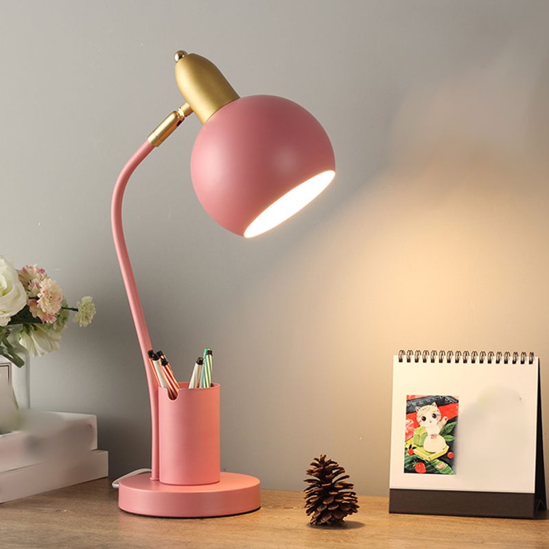 Contemporary Style Dome Table Lamp Metal 1-Light Nightstand Lamp