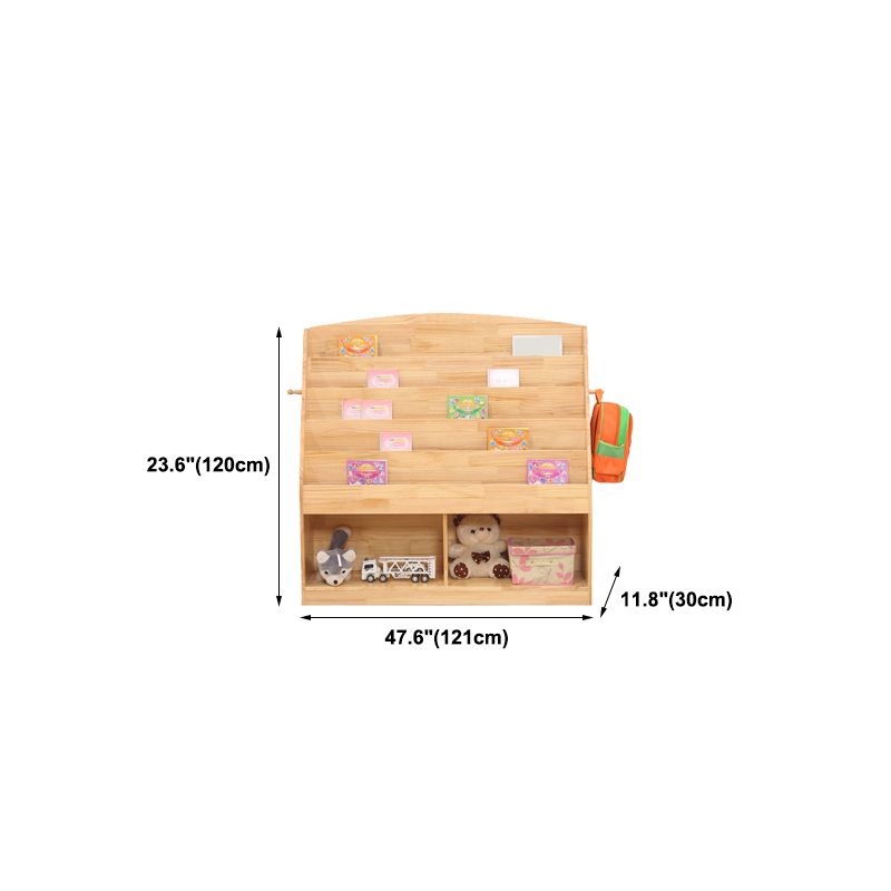 Natural Wooden Shelf Bookcase Pine Closed Back Book Shelf Modern