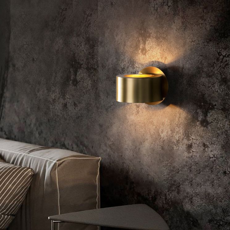 Bedroom Decoration Modern Brass Wall Sconce 1 Light Round Shape Wall Mount Light for Bedside