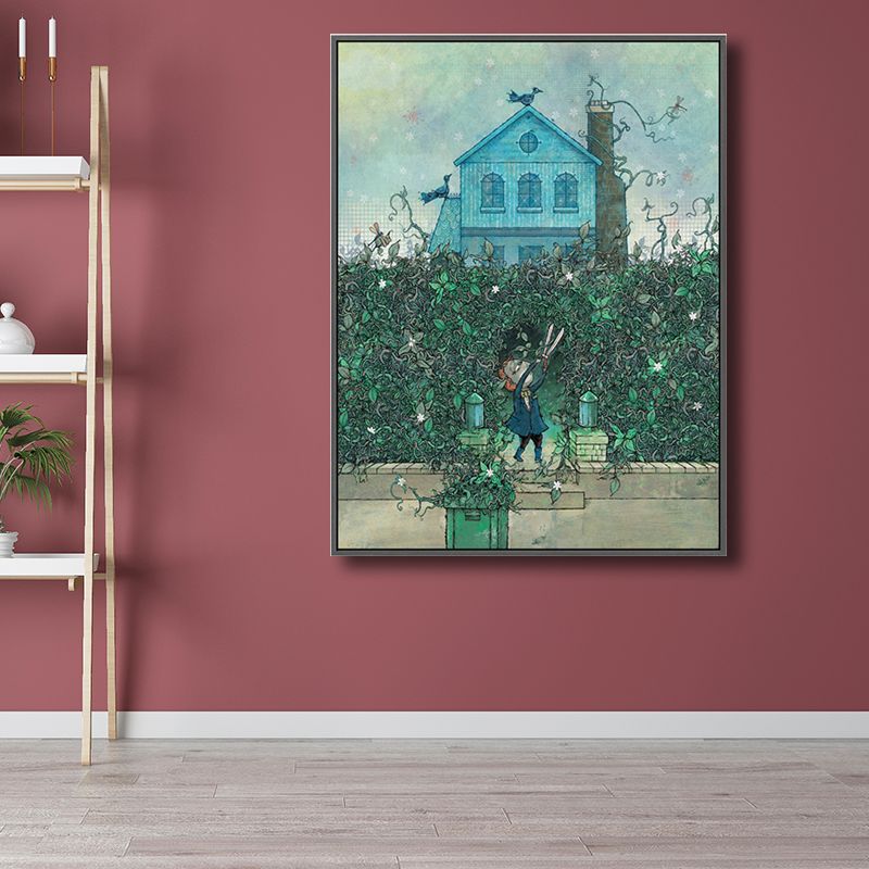 Enfants garçon coupe dessin Art impression couleur Pastel chambre d'enfants toile pour la décoration