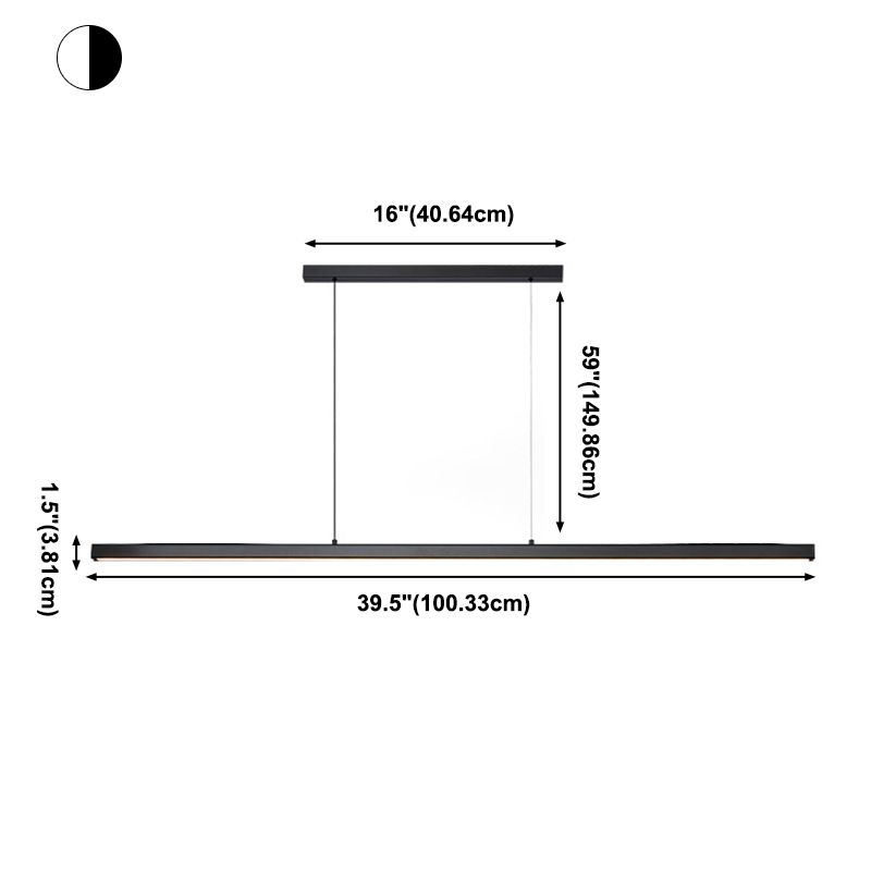 LED Long Linear Island Light Nordic Modern Dining Room Pendant Light Fixture