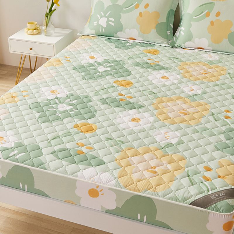 Floral Print Fitted Sheet Modern Spring Cotton Bed Sheet Set