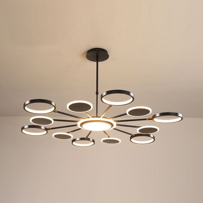 Contemporary Unique Iron LED Chandelier Light Fixtures Multi Head Hanging Chandelier for Restaurant