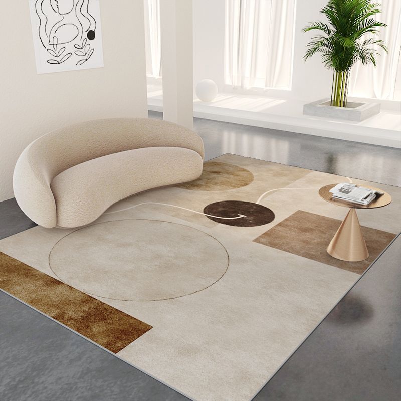 Gray Modern Rug PVC Color Block Rug Non-Slip Backing Rug for Home Decoration